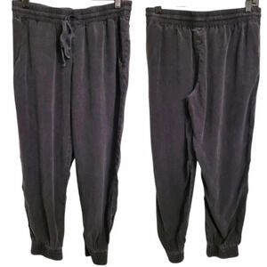 BELLA DAHL black wash Tencel Lyocell drawstring joggers athleisure gorpcore S